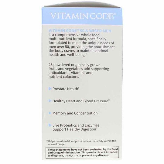 Vitamin Code 50 & Wiser Men Multivitamin, GOL
